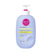 EOS shea butter 24H moisture body lotion bottle on a white background