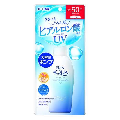 SKIN AQUA sunscreen gel packaging with Japanese text on a white background