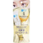 Packaging of Rohto Gokujyun Premium eye cream with a close-up of an eye.