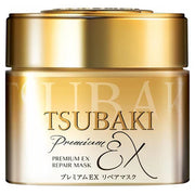 Tsubaki Premium EX Repair Mask packaging with gold and white design