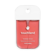 Touchland power mist hydrating hand sanitizer packaging on a white background