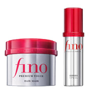 Fino hair mask jar and bottle on a white background