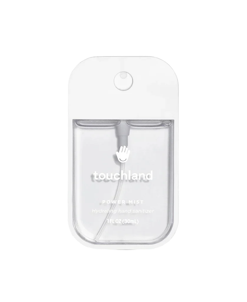 Clear plastic packaging with a white background, featuring the 'touchland' brand.